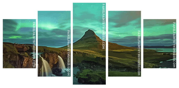 Kirkjufell Mountain panels paint by numbers