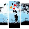 Lovely Couple Silhouette panels paint by numbers