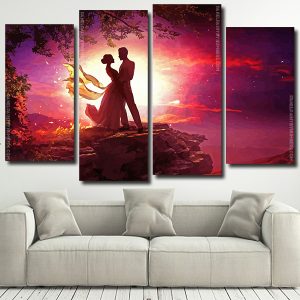 Lovers Silhouette panels paint by numbers