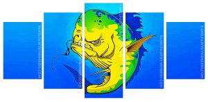 Mahi Mahi Fish Panel paint by numbers