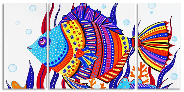 Mandala Fish Panels paint by numbers