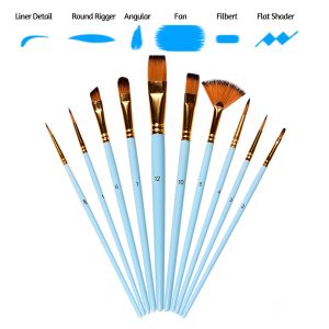 Matt Blue Nylon Paint Brushes