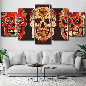 Mexican Sugar Skulls Panel paint by numbers