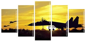 Military Aircrafts Silhouettes panels paint by numbers