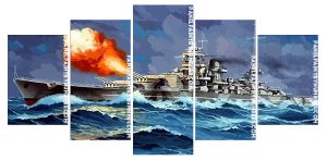 Military Navy Battelship Panel paint by numbers