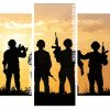 Military Soldiers Silhouette Panels paint by numbers