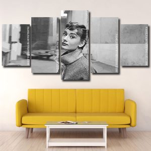 Monochrome Audrey Hepburn panel paint by numbers