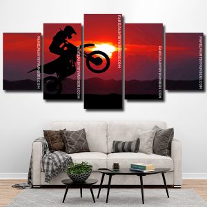 Motocross Silhouette panels paint by numbers