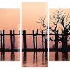 Myanmar U Bein Bridge Silhouette Panels paint by numbers