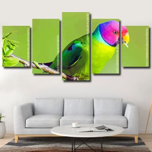 Plum Headed Parakeet panels paint by numbers