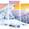 Polar Bears In Snow Panels paint by numbers