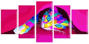 Pop Art Cat Panel paint by numbers