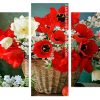 Poppy And White Flowers panels paint by numbers