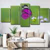 Purple Butterfly On Flower panels paint by numbers