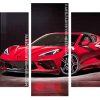 Red Chevrolet Corvette C8 panels paint by numbers