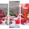 Red Christmas Lantern panels paint by numbers