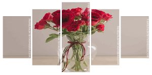 Red Roses Glass vase Panels paint by numbers