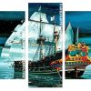 Sailing Pirate Ship In The Ocean Panels paint by numbers