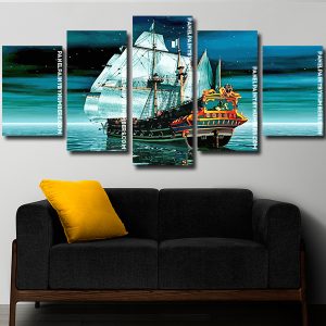 Sailing Pirate Ship In The Ocean Panel paint by numbers