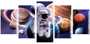 Sci Fi Astronaut And Planets Panel paint by numbers