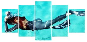 Scuba Diver Girl panel paint by numbers