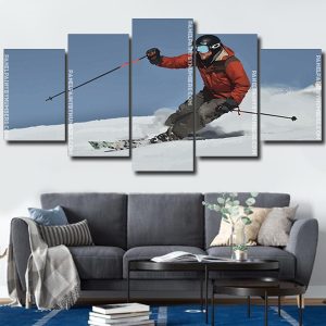 Skiing In Snow panels paint by numbers