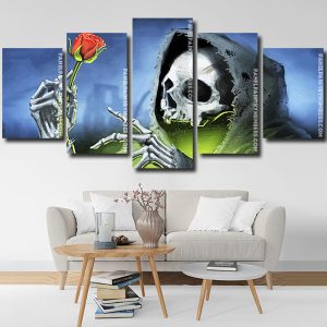 Skull And Rose Panel paint by numbers