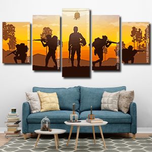 Soldiers In War Silhouette panels paint by numbers