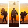 Soldiers In War Silhouette panels paint by numbers