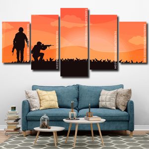 Soldiers Silhouette panels paint by numbers