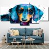 Splatter Dachshund Dog Panels paint by numbers