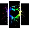 Splatter Heart panels paint by numbers