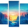 Sunset In The Woods Panels paint by numbers