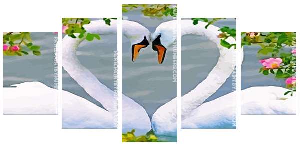 Swans Heart panels paint by numbers