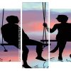 Swinging Couple Silhouette panels paint by numbers