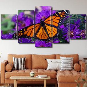 Monarch Butterfly On Purple Flowers Panels paint by numbers