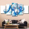 Blue Splatter Tiger Panels paint by numbers