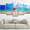 A Flamingo Strolling On The Beach Panels paint by numbers