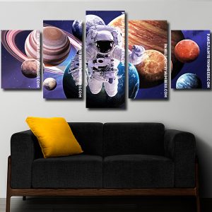 Sci Fi Astronaut And Planets Panels paint by numbers