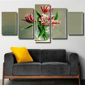 Tulips In Glass Vase Panels paint by numbers