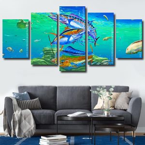 Tuna And Mahi Mahi Undersea Panels paint by numbers