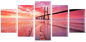 Vasco De Gama Bridge Sunset Panel paint by numbers