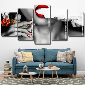 Woman Smoking Cigar panel paint by numbers