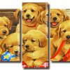 adorable puppies Panels paint by numbers