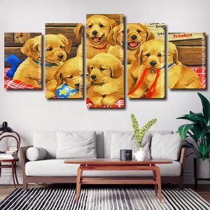 adorable puppies Panel paint by numbers