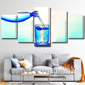 aesthetic cup and bottle of water panel paint by numbers