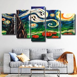 aesthetic halloween starry night Panel paint by numbers