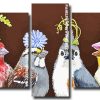 birds with hats of Flowers panels paint by numbers