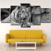 black and white tiger panels paint by numbers