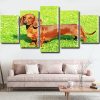 brown dog Doxie Daschsund Panel paint by numbers